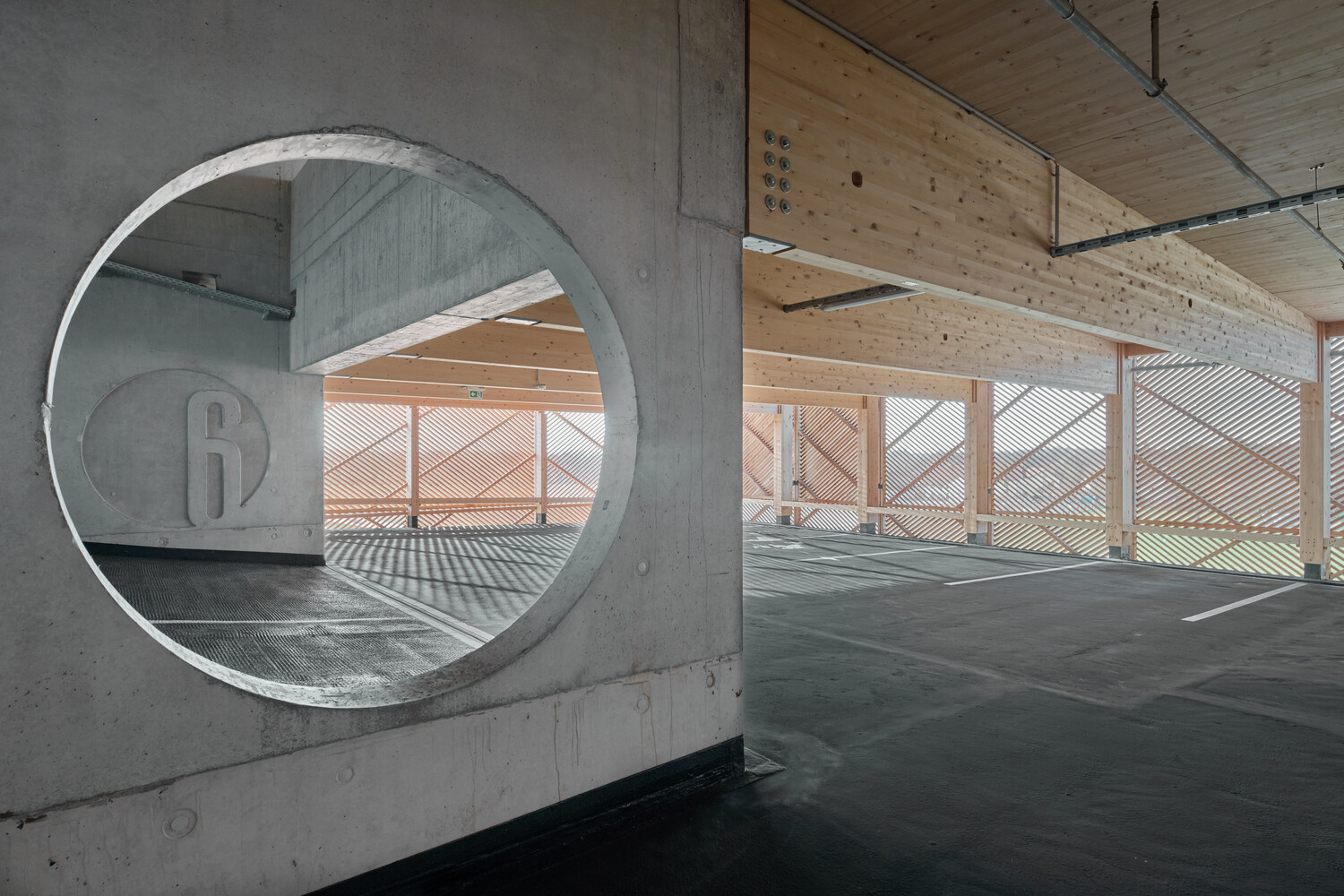 Hargassner Holzbau Parkgarage.
