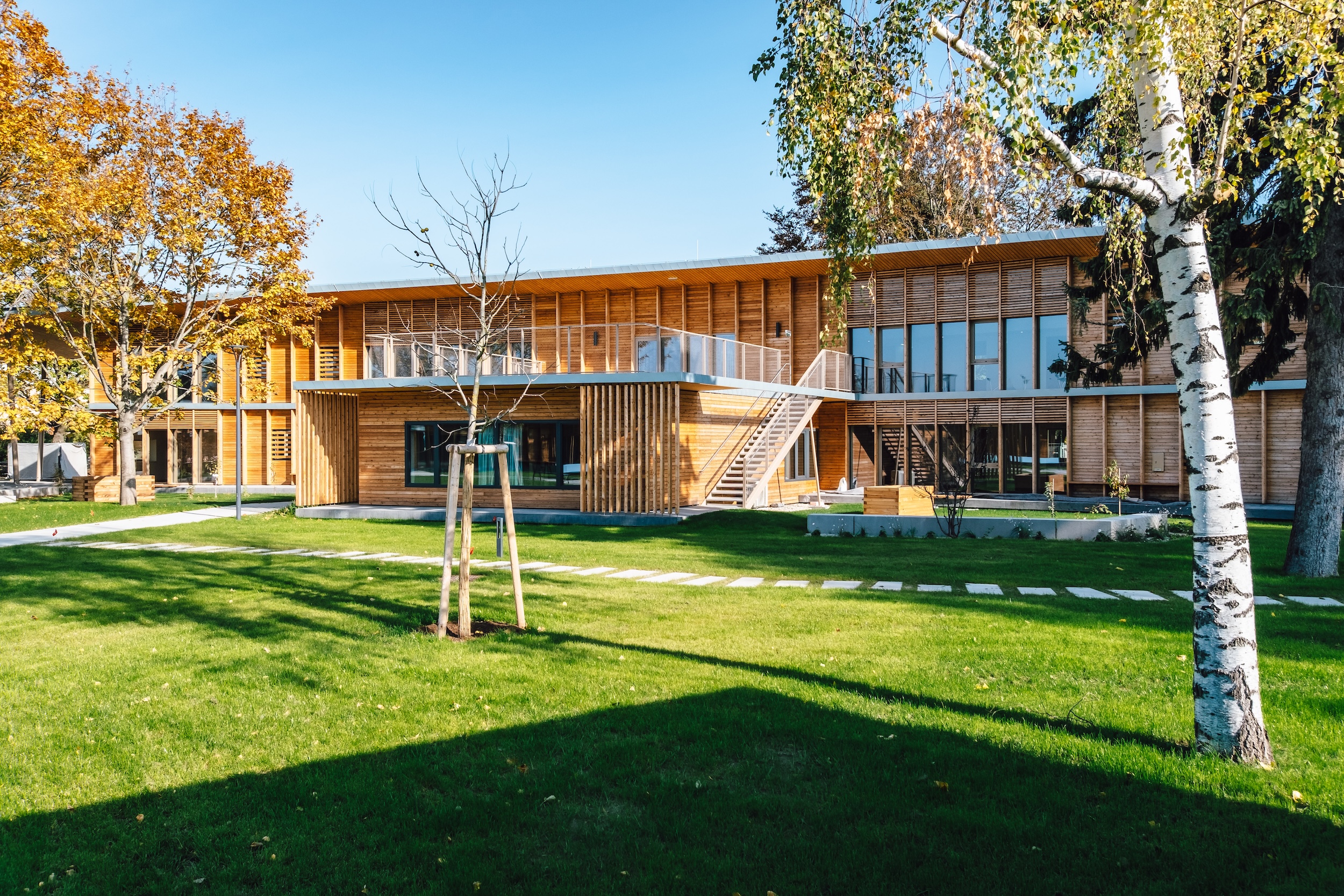 Sozialpädagogisches Betreuungszentrum Korneuburg, Holzbau.
