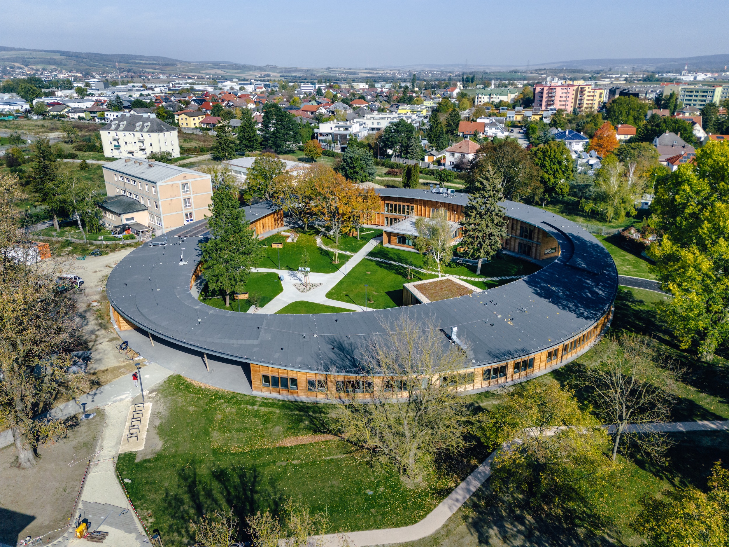 Sozialpädagogisches Betreuungszentrum Korneuburg, Holzbau.