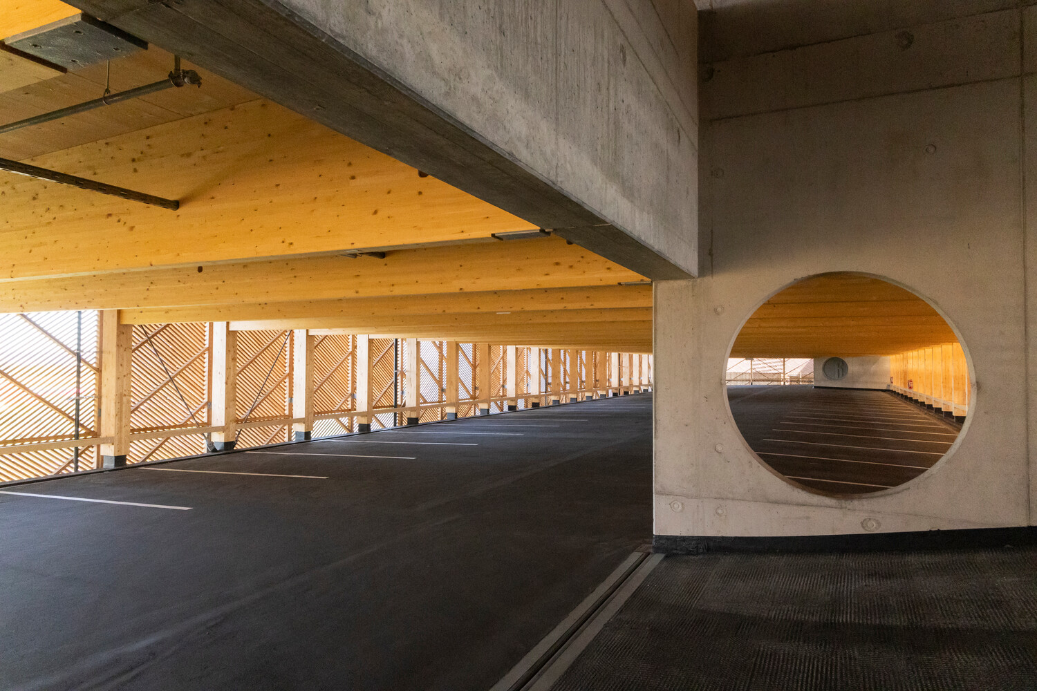 Hargassner Holzbau Parkgarage.