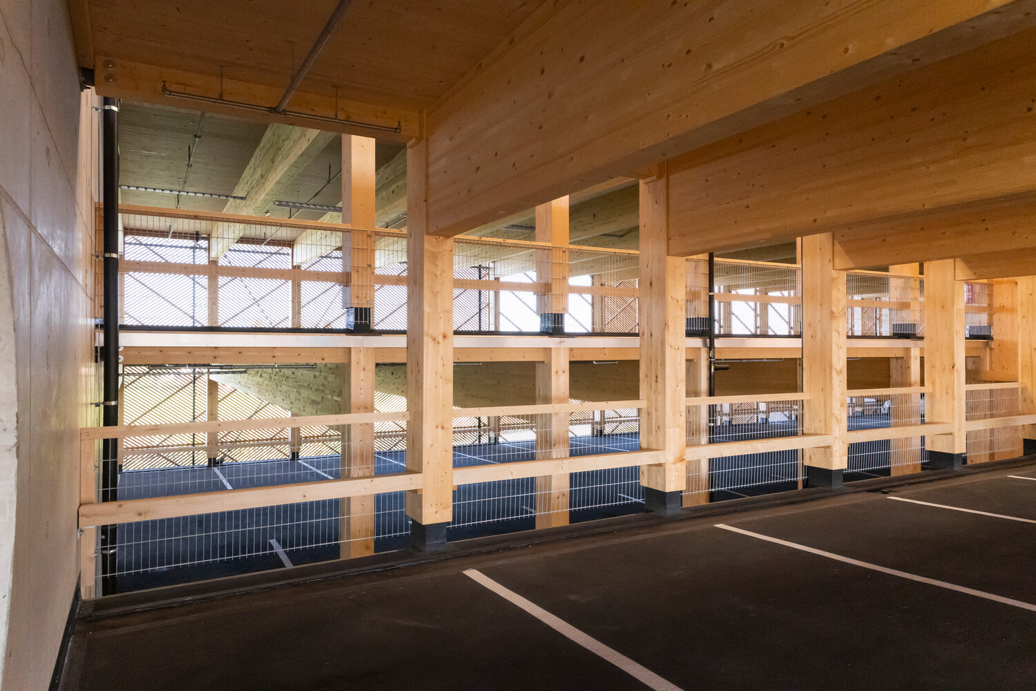 Hargassner Holzbau Parkgarage.