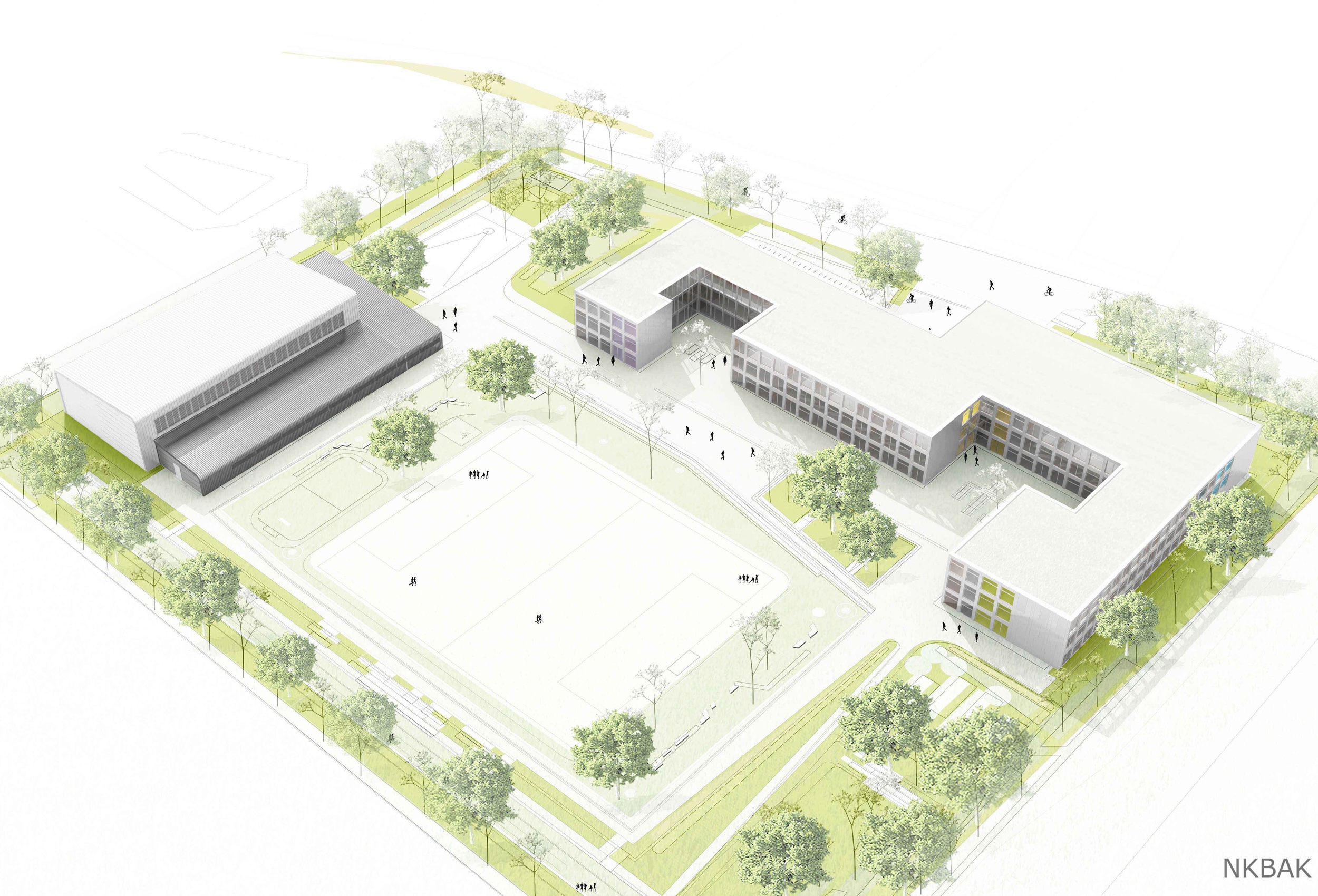 Integrierte Sekundarschule, Berlin, Lageplan, Holzbau.