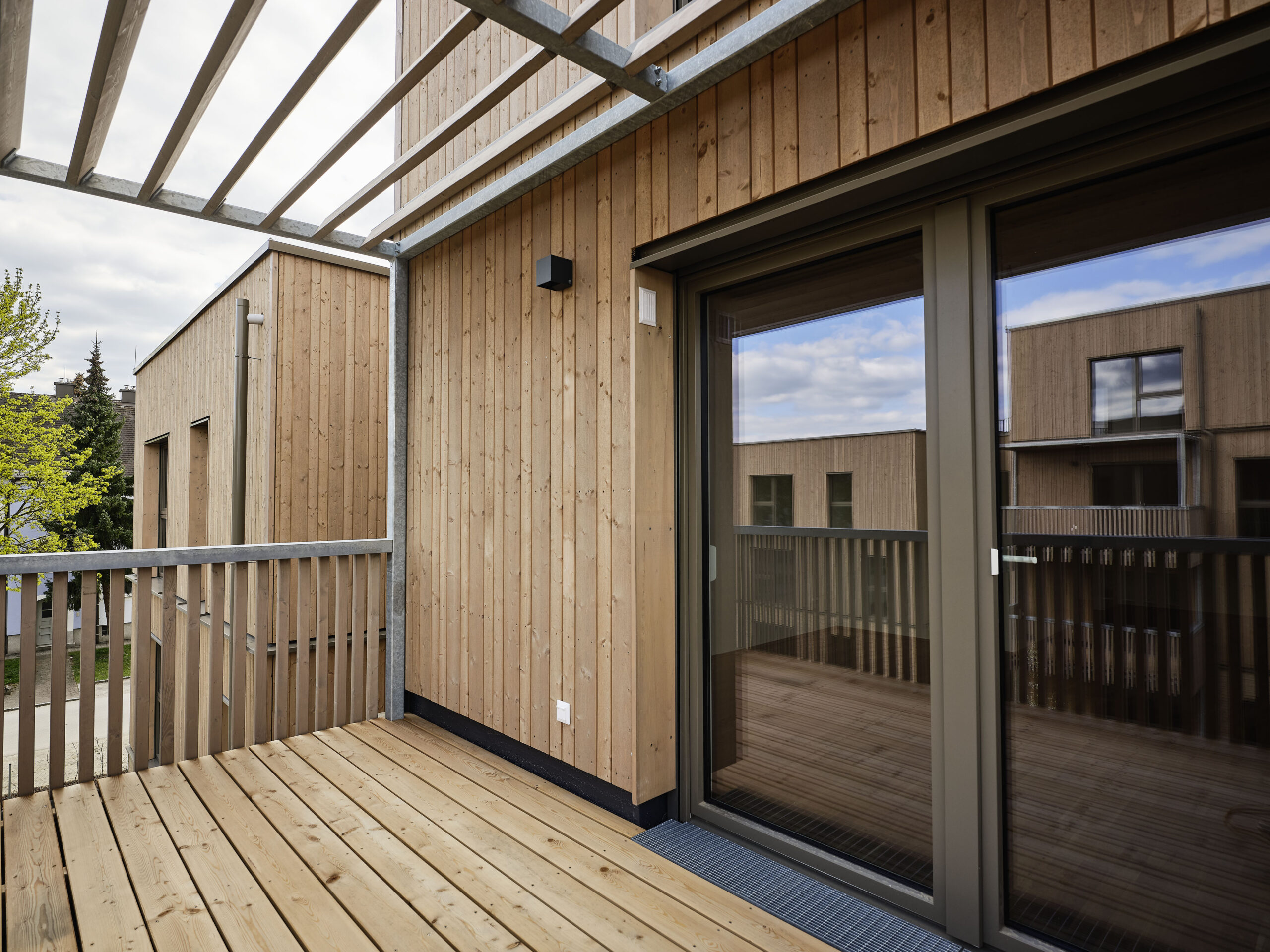 Wohnhausanlage Ober-Grafendorf, Holzbau.