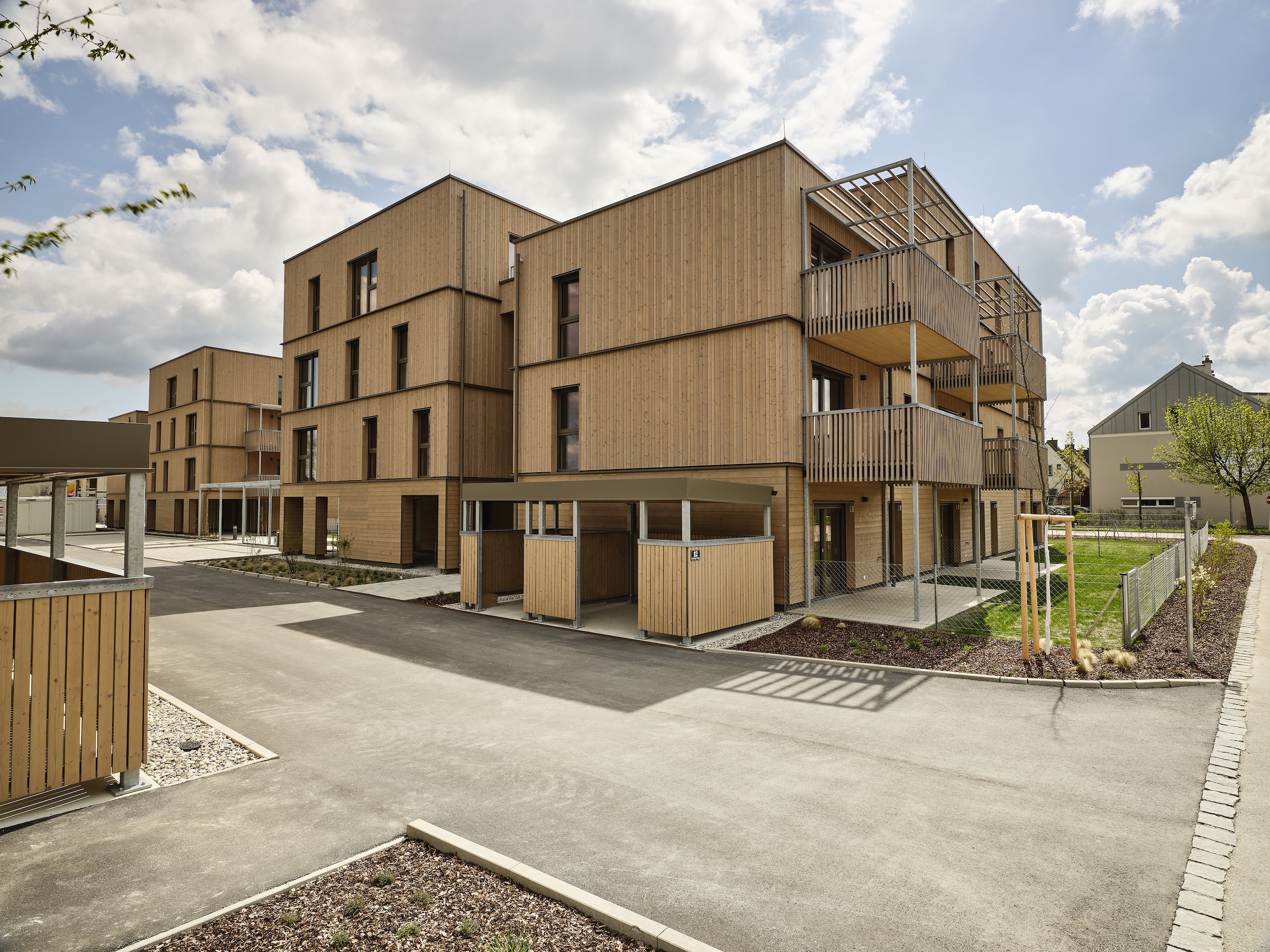 Wohnhausanlage Ober-Grafendorf, Holzbau.