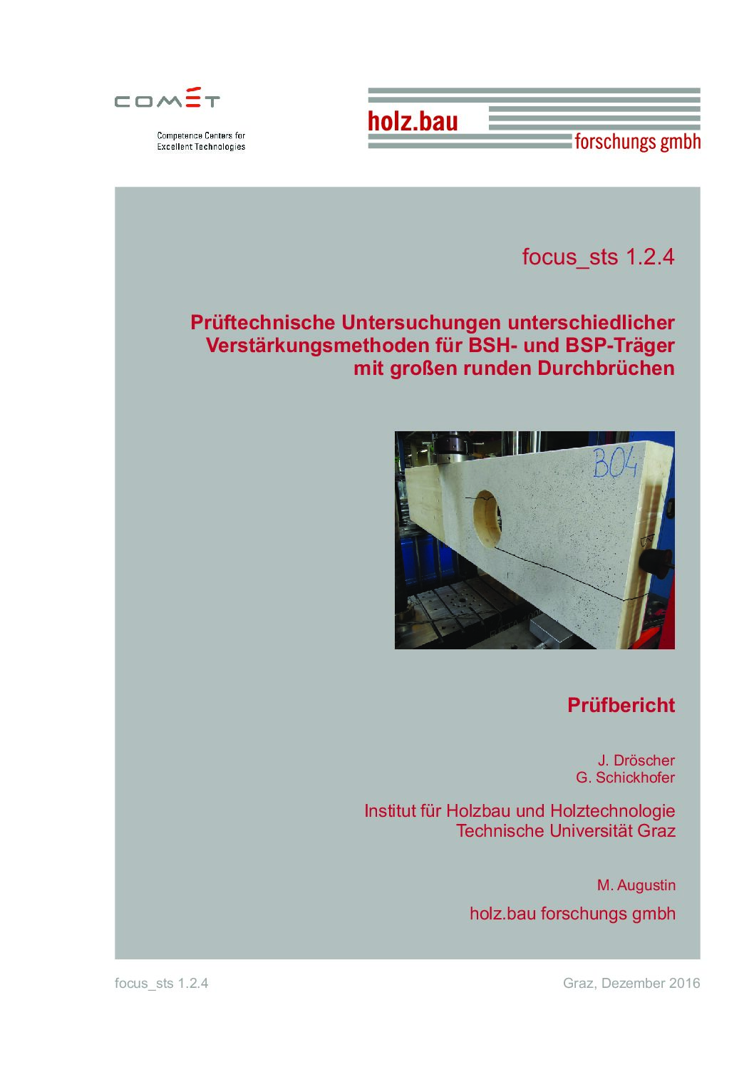 Prüftechnische Untersuchungen BSH- und BSP-Träger
